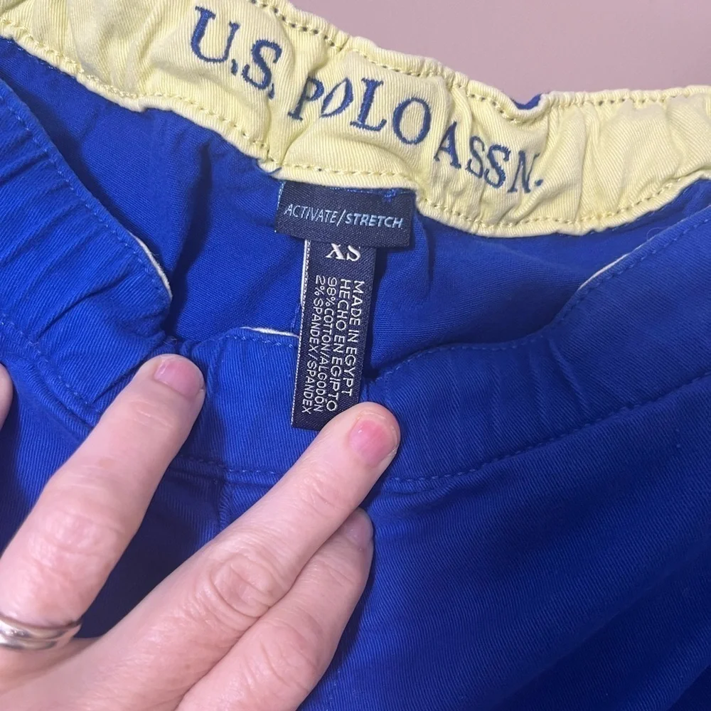 U.S. POLO ASSN. Men’s Stretch Pull On Chino‎ Short Elastic Waist Blue Size XS